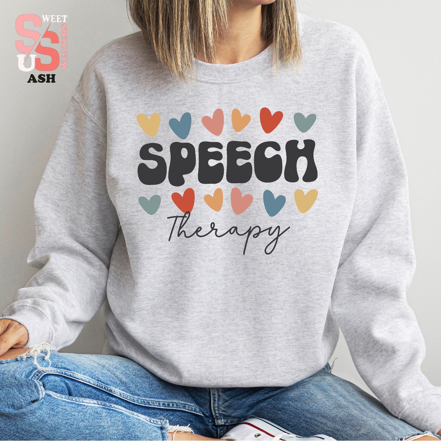 Heart Speech Therapy Sweatshirt ,Speech Therapist, SLP Shirt, Gift For Speech Therapist, Speech Language Pathologist