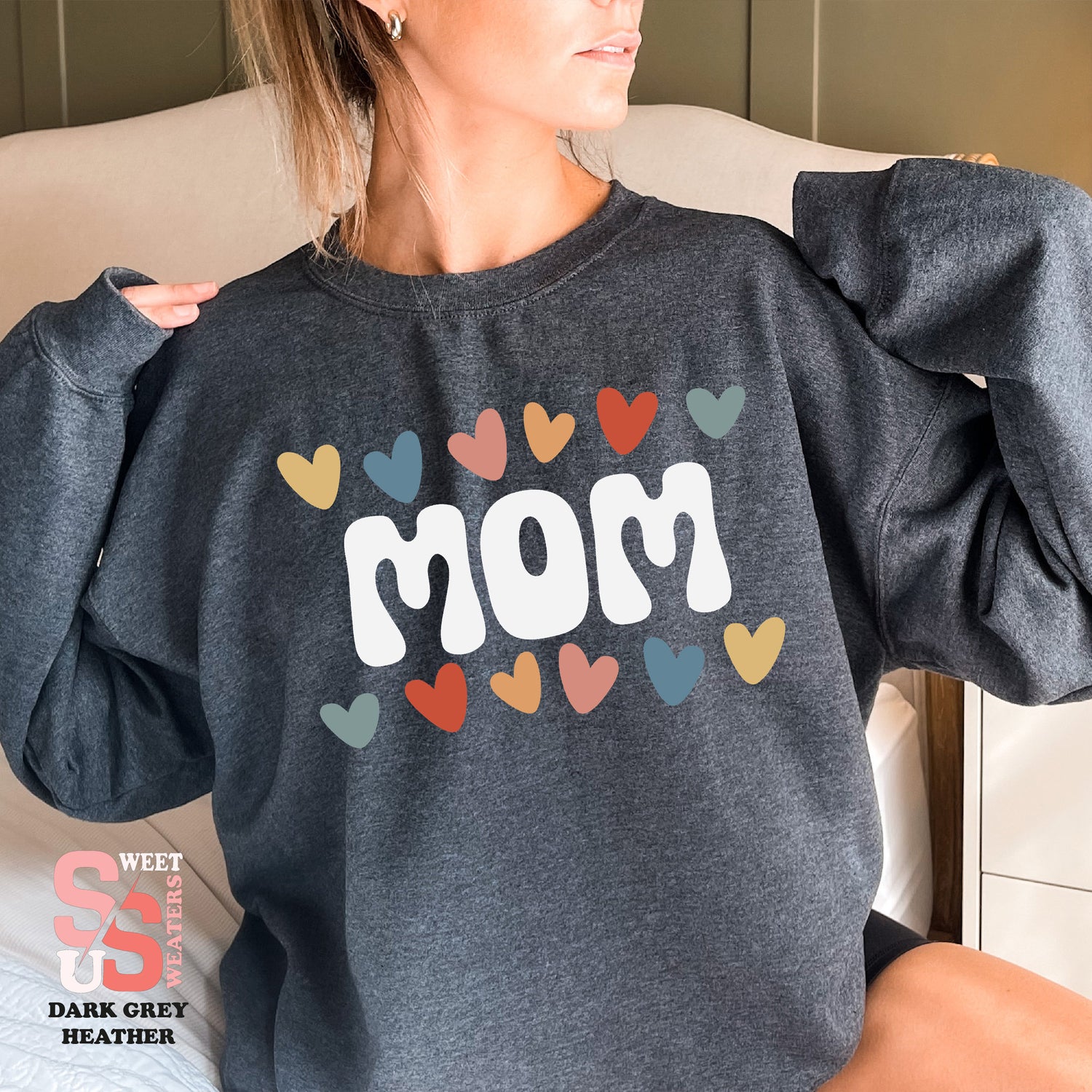 Heart Mom Sweatshirt, Mothers Day Gift, Pregnancy Announcement