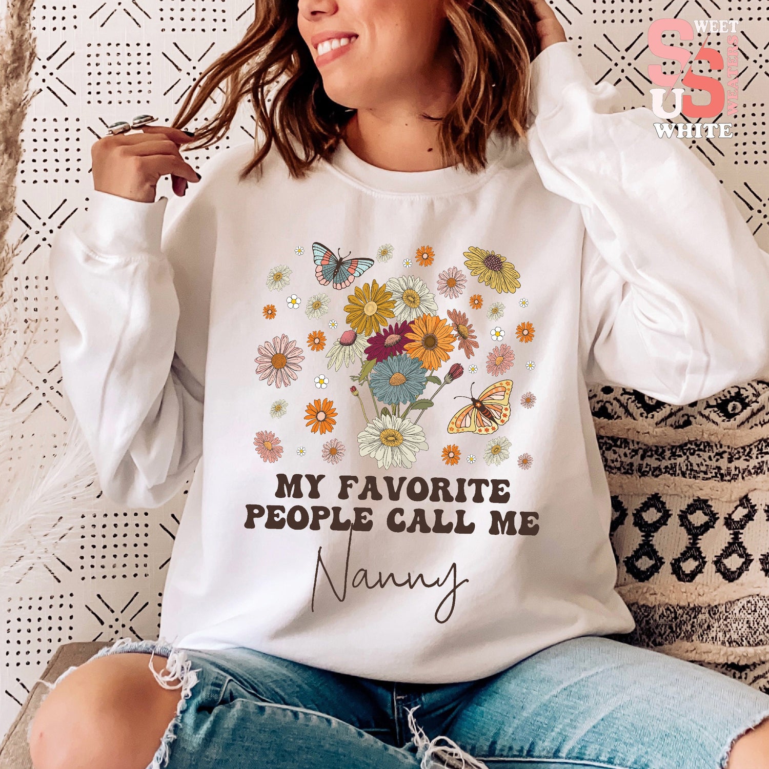 My Favorite People Call Me Nanny Sweatshirt Grandma Sweater Mothers Day Gift Mom