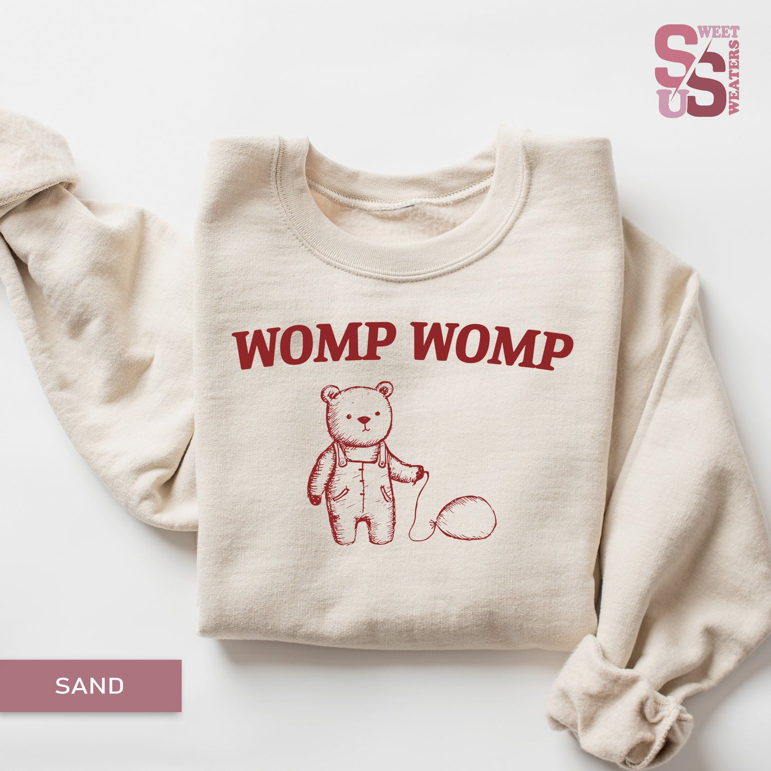 Bear Womp Womp Sweatshirt, Unisex Funny Meme Sweatshirt, Weird Graphic Sweater