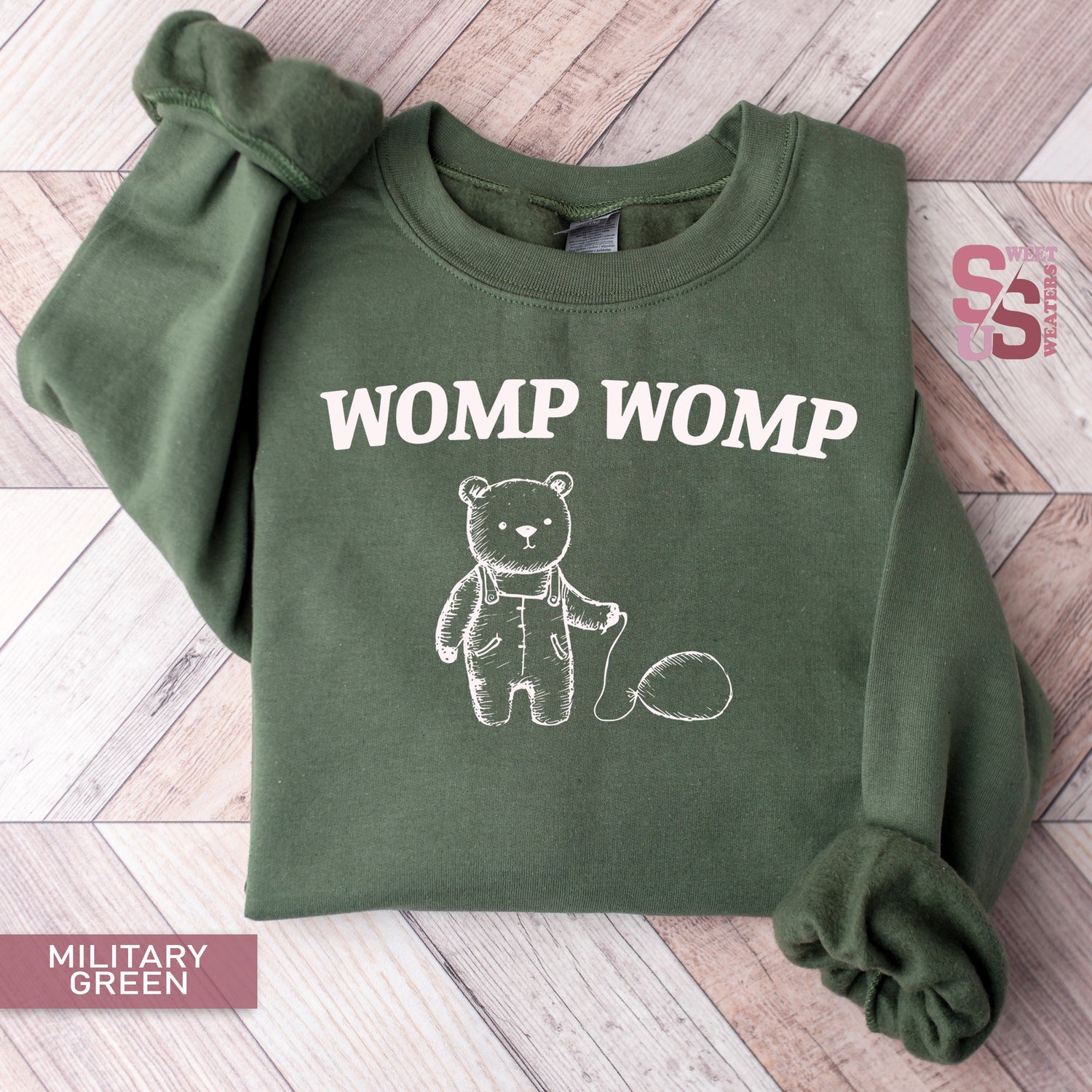 Bear Womp Womp Sweatshirt, Unisex Funny Meme Sweatshirt, Weird Graphic Sweater