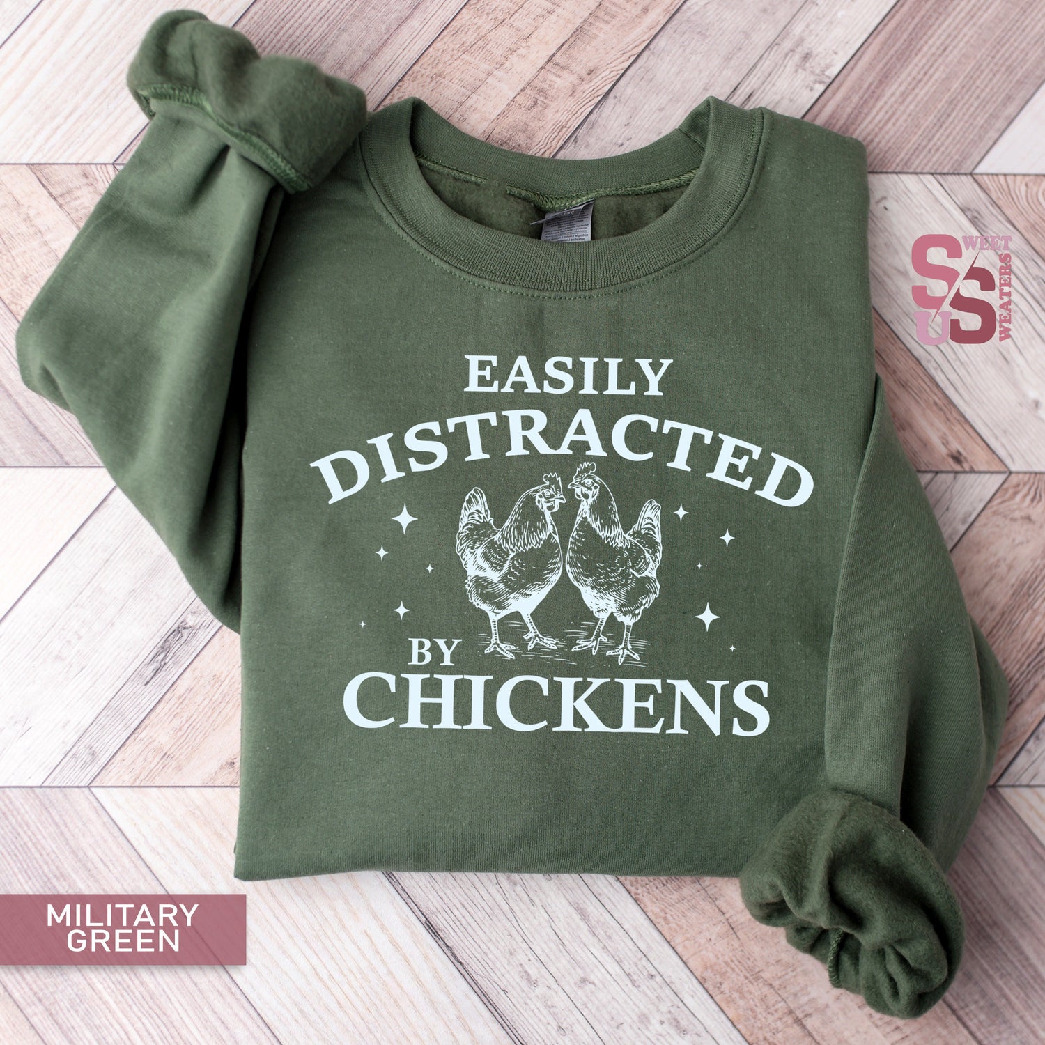 Easily Distracted By Chickens SweatShirt, Farmer SweatShirt, Funny Chicken Shirt