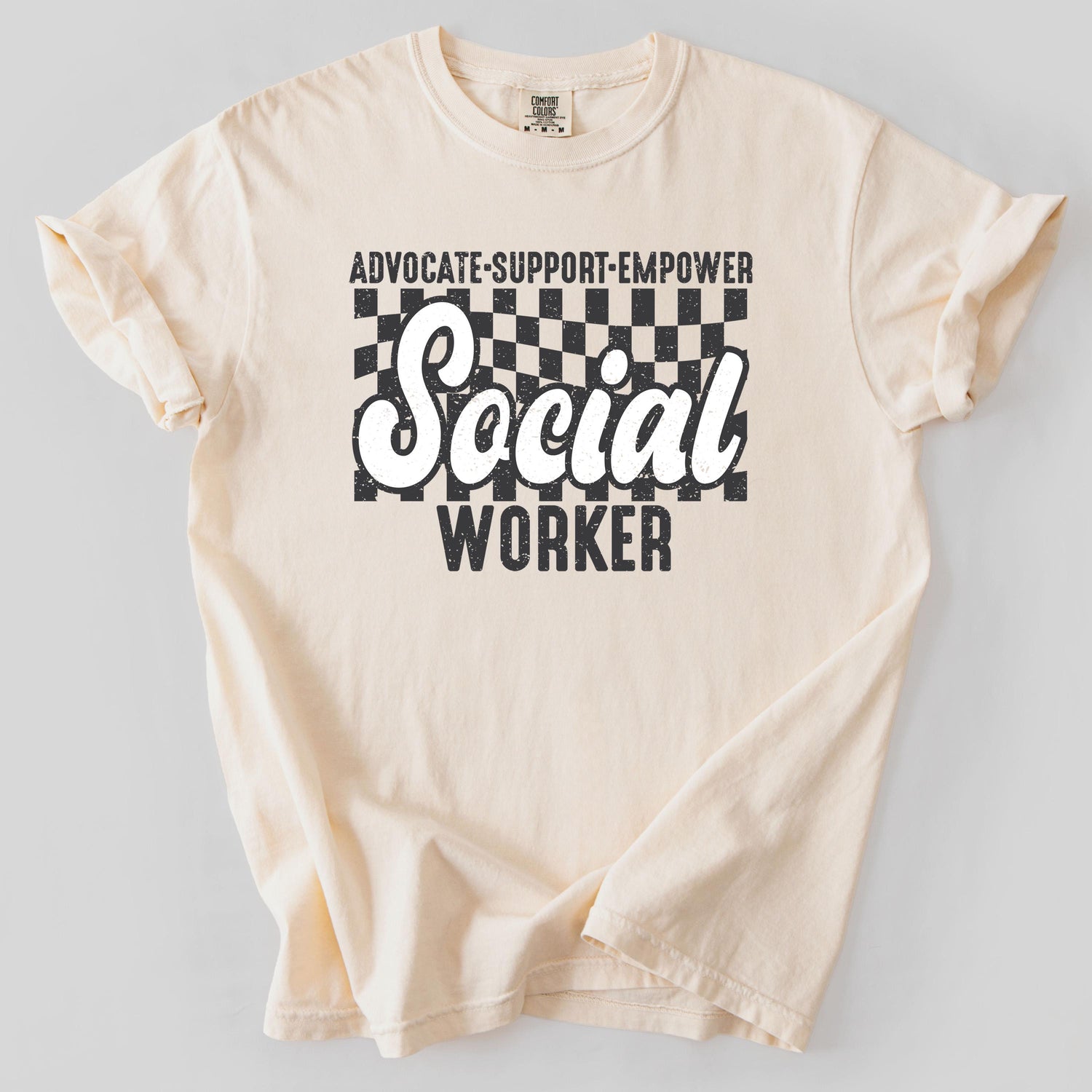 Checkered Advocate Support Empower Social Worker Shirt, Neurodiversity Awareness