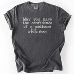 Gray, short-sleeve t-shirt with printed text. Personalize Print