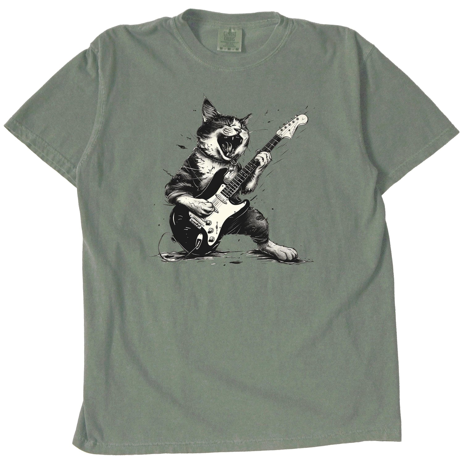 Rock Cat Playing Guitar Shirt, Fun Tee for Cat, Rock Music Lovers, Gift for Cat Enthusiasts