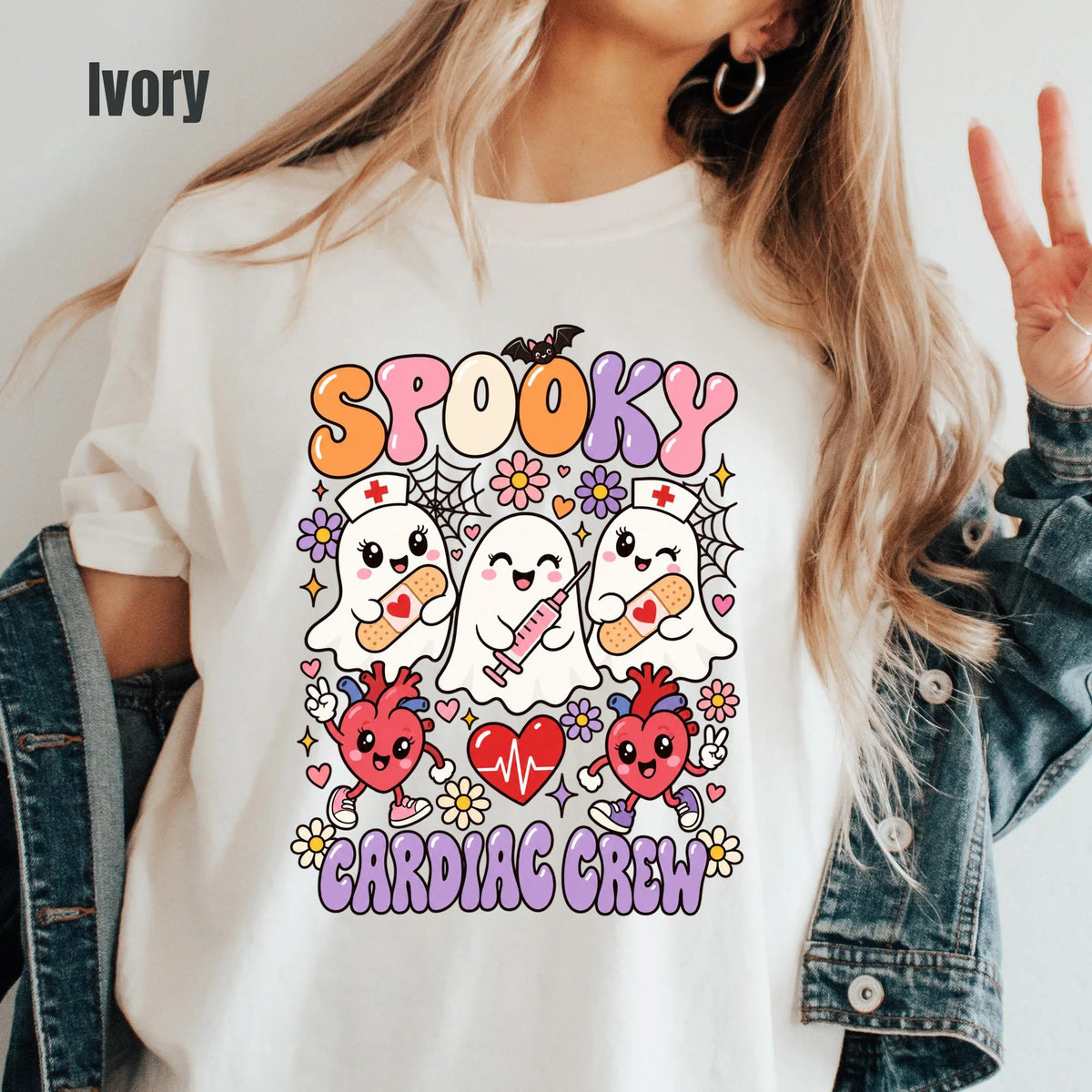 Comfort Colors Spooky Cardiac Crew Shirt, CVICU Nurse Halloween Tee, Cardiology ICU Squad Apparel