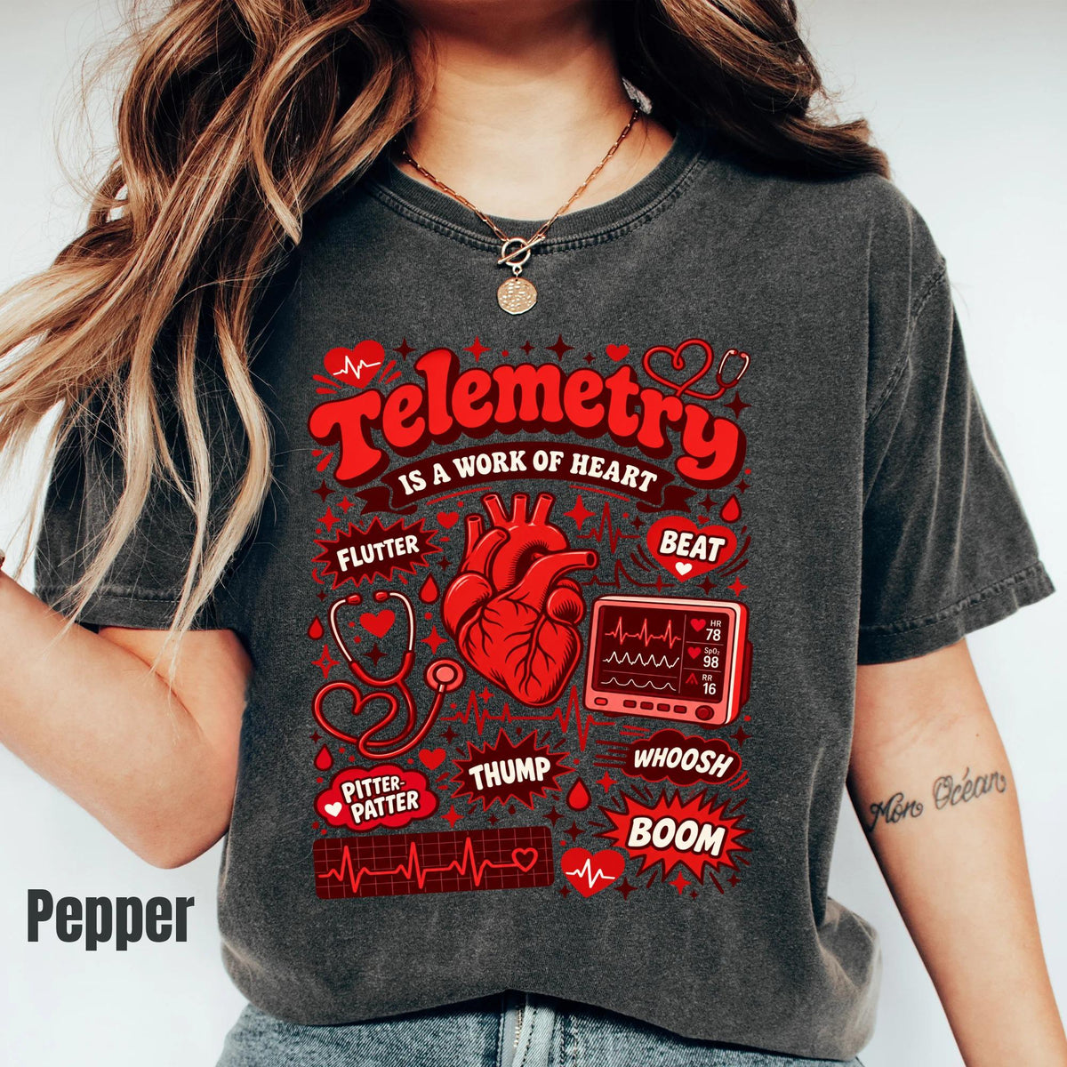 Comfort Colors Telemetry Cardiac Shirt, CVICU Nurse Tee, EKG Arrhythmia Tech Apparel