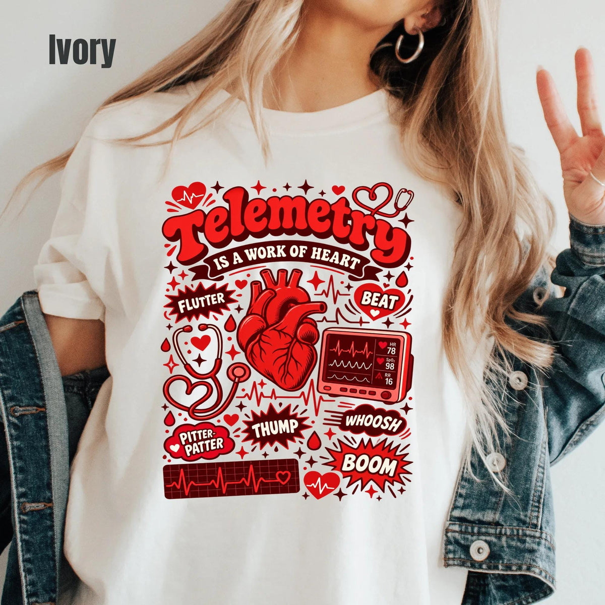 Comfort Colors Telemetry Cardiac Shirt, CVICU Nurse Tee, EKG Arrhythmia Tech Apparel