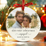 Personalized Our First Christmas Married Ceramic Ornament -  Christmas Ornaments Personalize Print