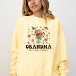 Personalizable Groovy Grandma With Grandkid Names -  Comfort Colors Sweatshirt Personalize Print