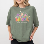 Personalized Floral Teacher Name Shirt -  Comfort Colors Tee Personalize Print