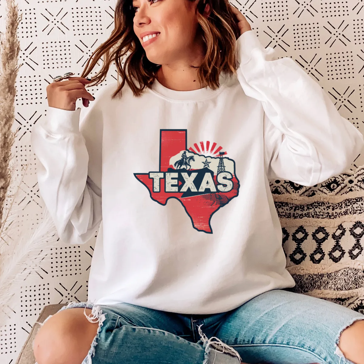 Custom Iconic U.S. States Crewneck Sweatshirt -  Sweatshirt