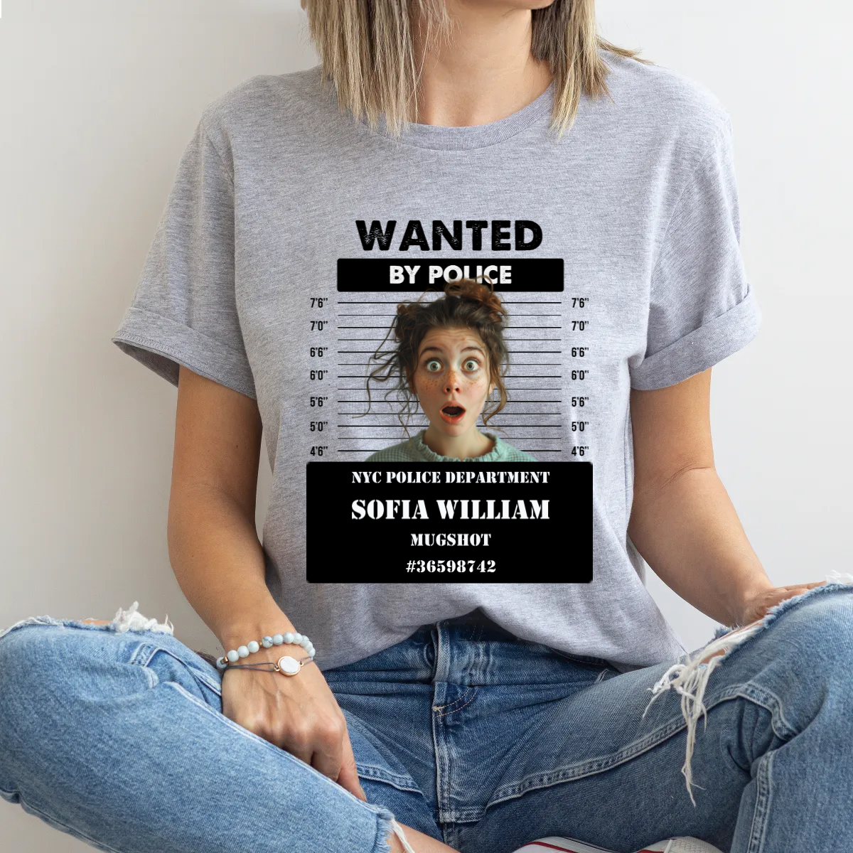 Personalized Wanted by Police Funny Shirt -  Unisex T-Shirt