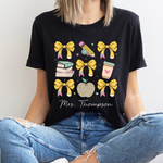 Personalized Coquette Teacher Shirt, Teacher Gift -  Unisex T-Shirt Personalize Print