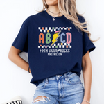 Personalized ABCD Teacher Name Shirt -  Unisex T-Shirt Personalize Print