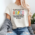 Personalized ABCD Teacher Name Shirt -  Unisex T-Shirt Personalize Print