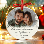 Personalized Our First Christmas Married Ceramic Ornament -  Christmas Ornaments Personalize Print