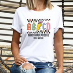 Personalized ABCD Teacher Name Shirt -  Unisex T-Shirt Personalize Print