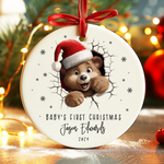 Personalized Baby's First Christmas Ceramic Ornament -  Christmas Ornaments Personalize Print