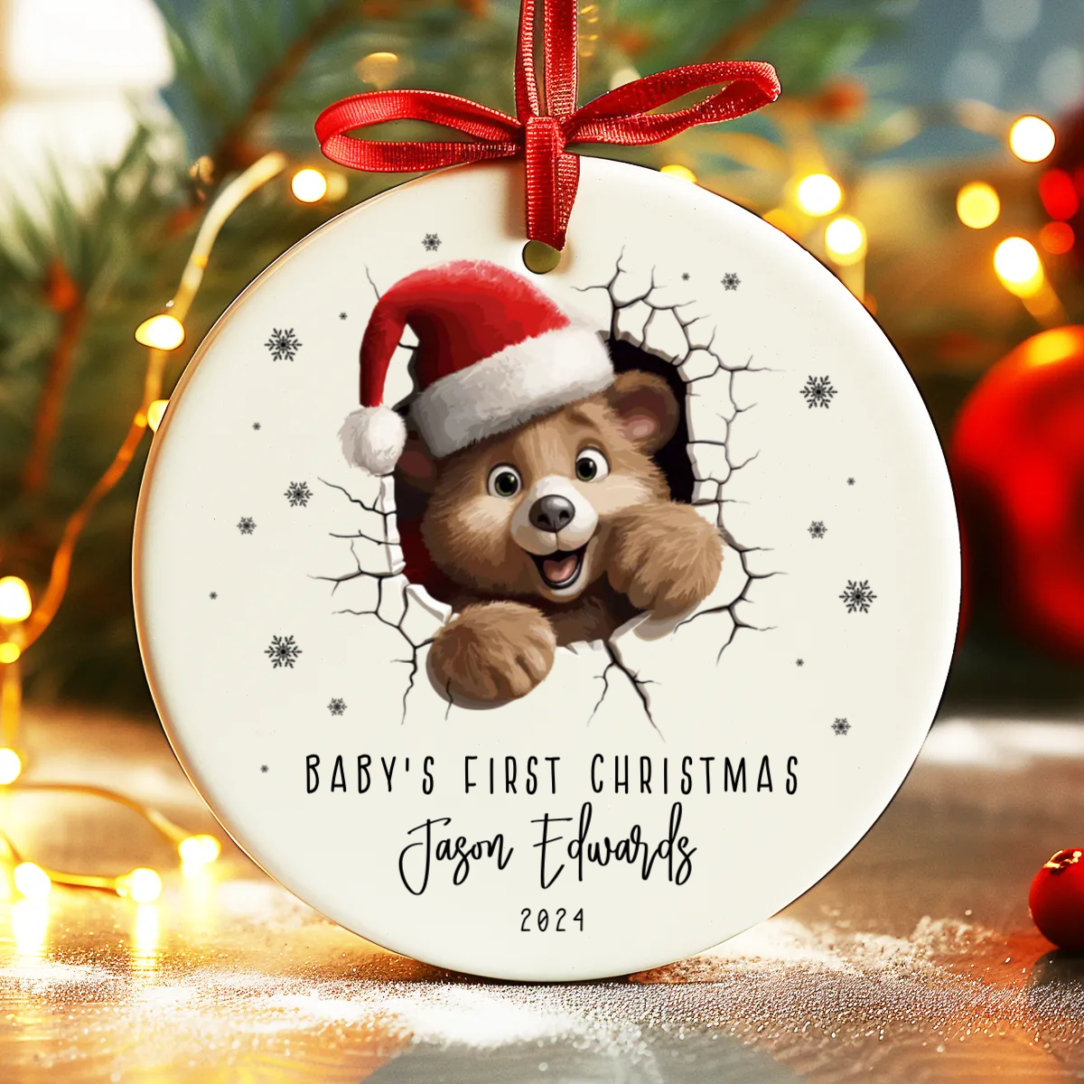 Personalized Baby's First Christmas Ceramic Ornament -  Christmas Ornaments