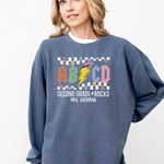 Personalized Abcd Teacher Sweatshirt -  Comfort Colors Sweatshirt Personalize Print