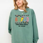 Personalized Abcd Teacher Sweatshirt -  Comfort Colors Sweatshirt Personalize Print