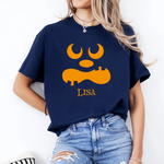 Personalized Halloween Pumpkin Face Shirt -  Unisex T-Shirt Personalize Print