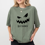 Personalized Pumpkin Face Shirt, Custom Halloween Shirt Gift Idea -  Comfort Colors Tee Personalize Print