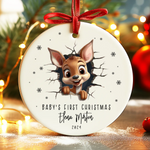 Personalized Baby's First Christmas Ceramic Ornament -  Christmas Ornaments Personalize Print