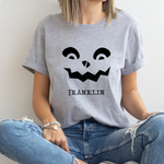 Personalized Halloween Pumpkin Face Shirt -  Unisex T-Shirt Personalize Print