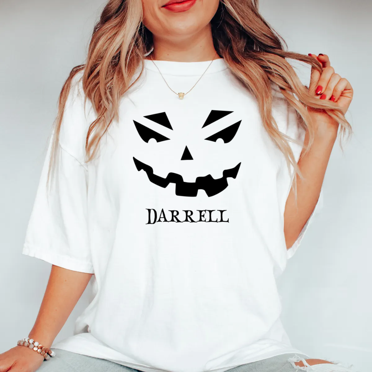 Personalized Pumpkin Face Shirt, Custom Halloween Shirt Gift Idea -  Comfort Colors Tee