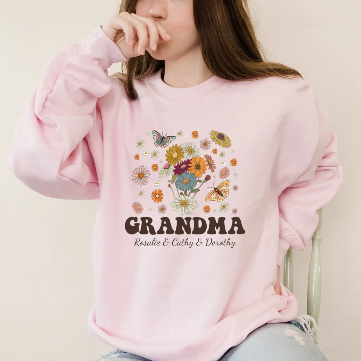 Personalized Grandma Shirt With Names Grandma Sweatshirt -  Sweatshirt